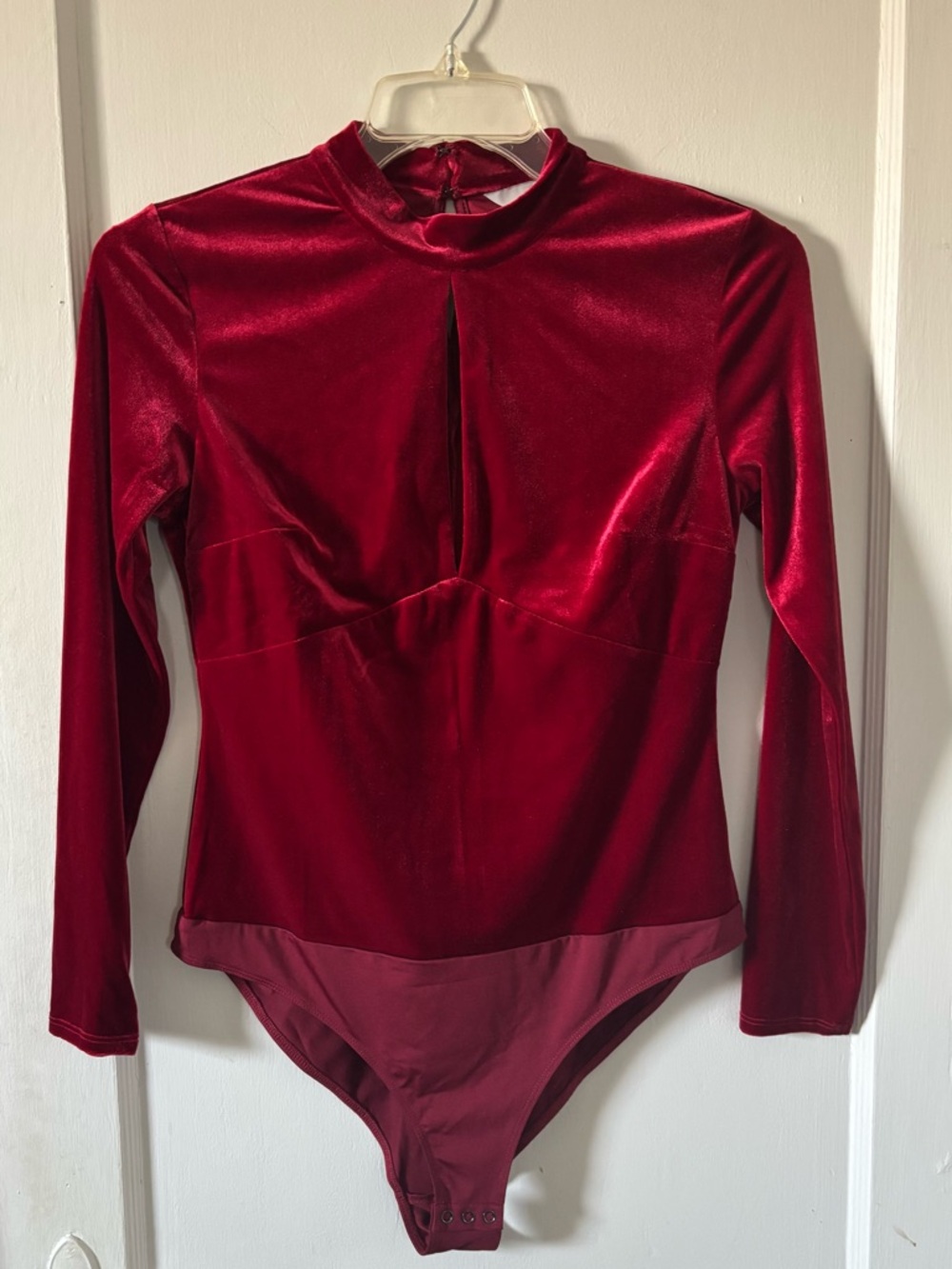 H&M Cherry Red Velvet Bodysuit